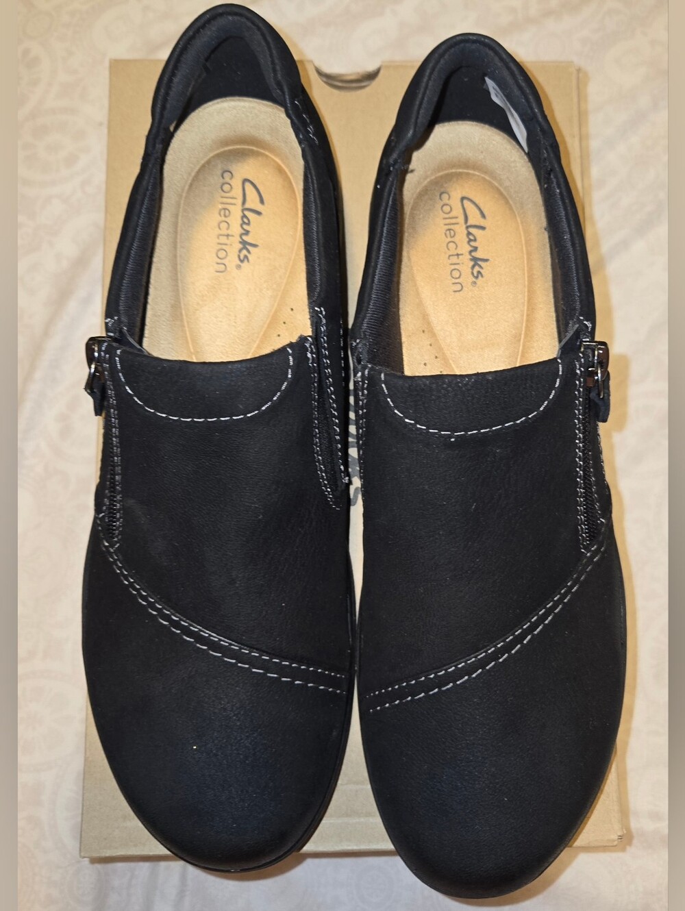 Clarks Women's Black Slip-On Shoes 11M